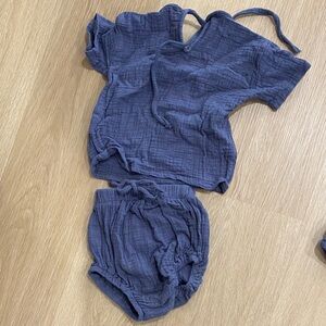 Gauzy blue romper for baby/toddler